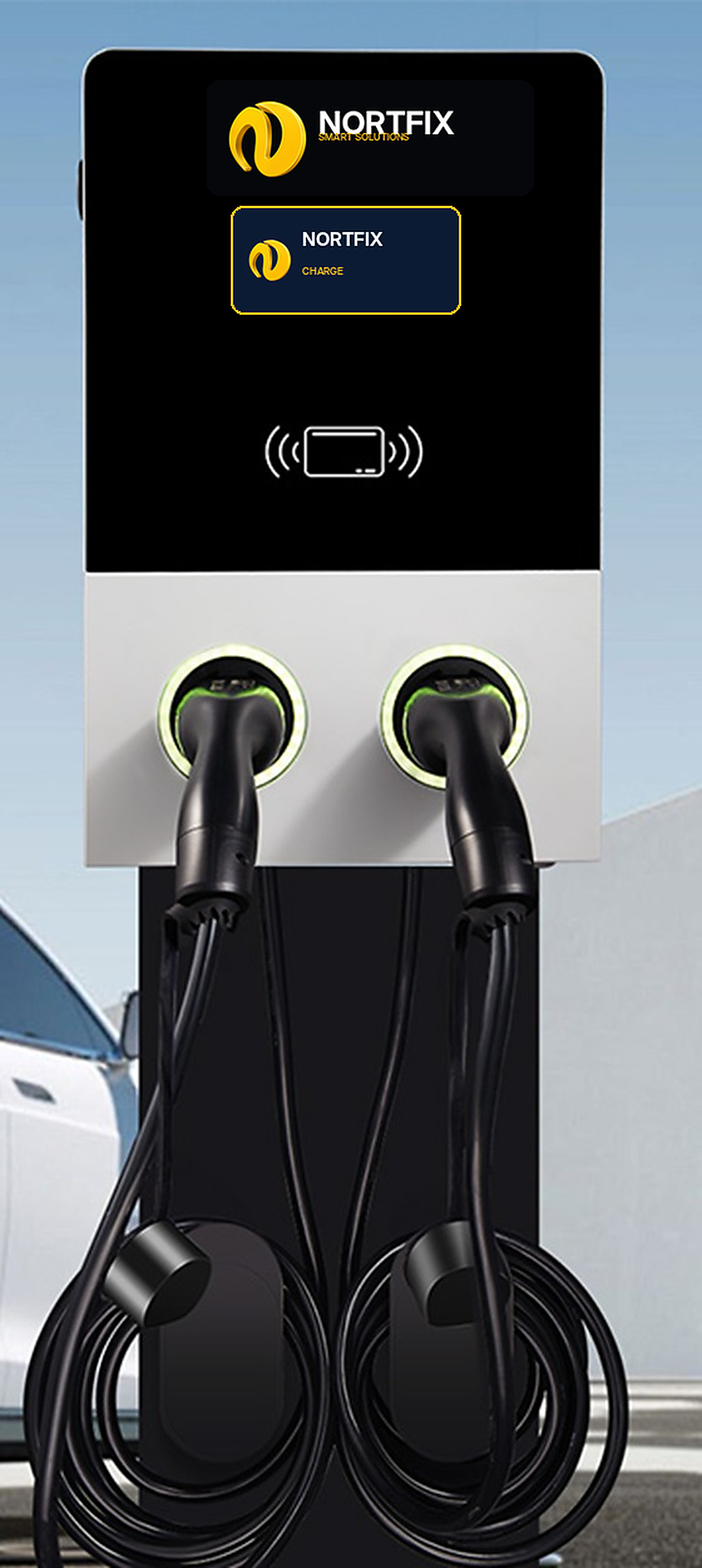 Estación doble Nortfix para carga de vehículos eléctricos